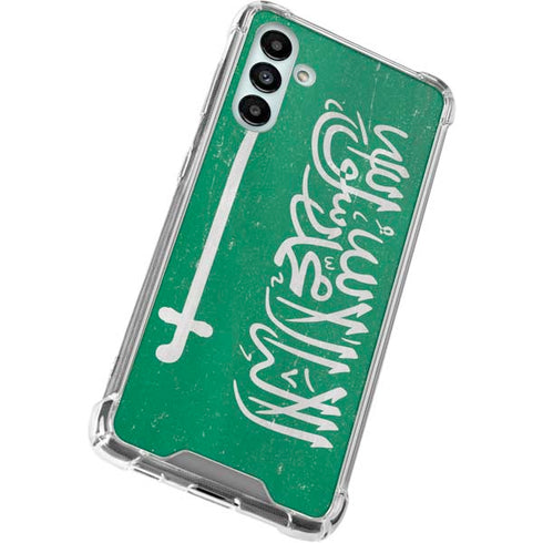 Saudi Arabia Flag Distressed Galaxy A13 5G Clear Case